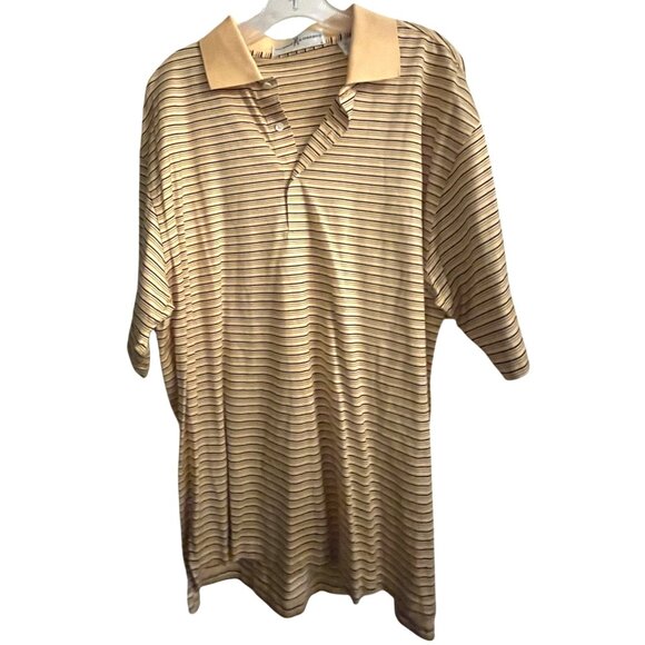 Fairway & Greene Flint Hills Resources Yellow Striped Mens Golf Polo Large - Picture 3 of 13